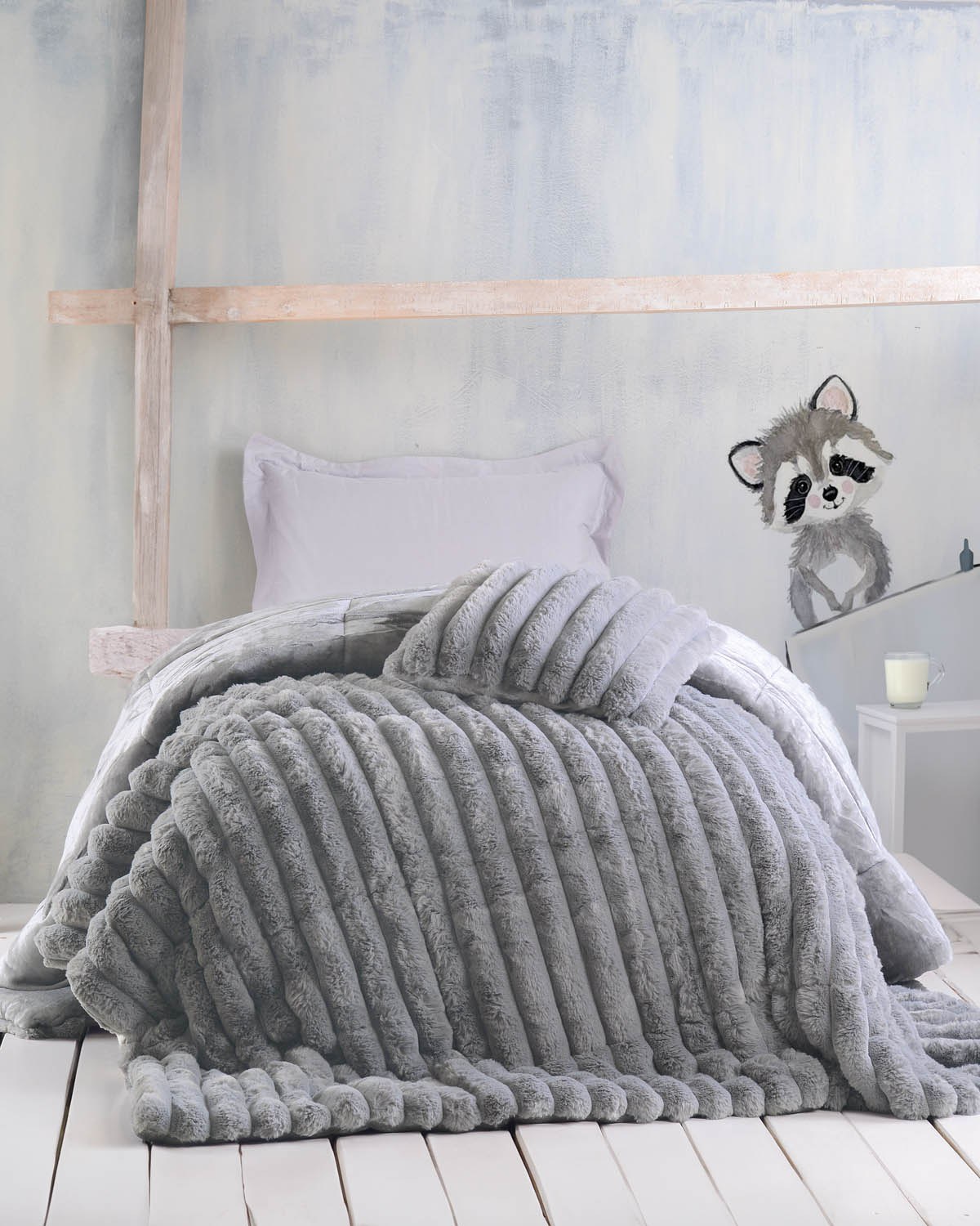 Rythmos - ΣΗΜΑΝΤΙΚΟ: Σε περίπτωση διαφοράς τιμής από το κατάστημα ισχύει παντα και μόνο η τιμή του καταστήματος Κουβερτοπάπλωμα Μονό Rythmos Trinity Γκρι 160x220