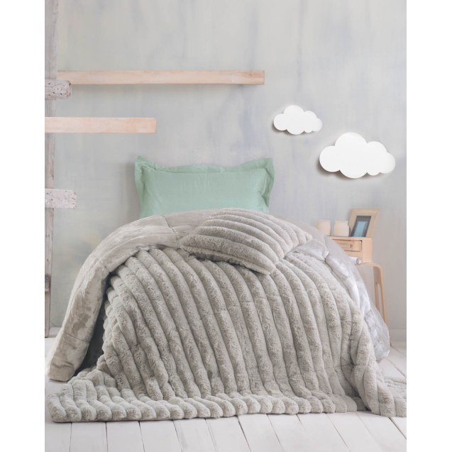 Κουβερτοπάπλωμα Μονό Rythmos Trinity Μπεζ 160x220