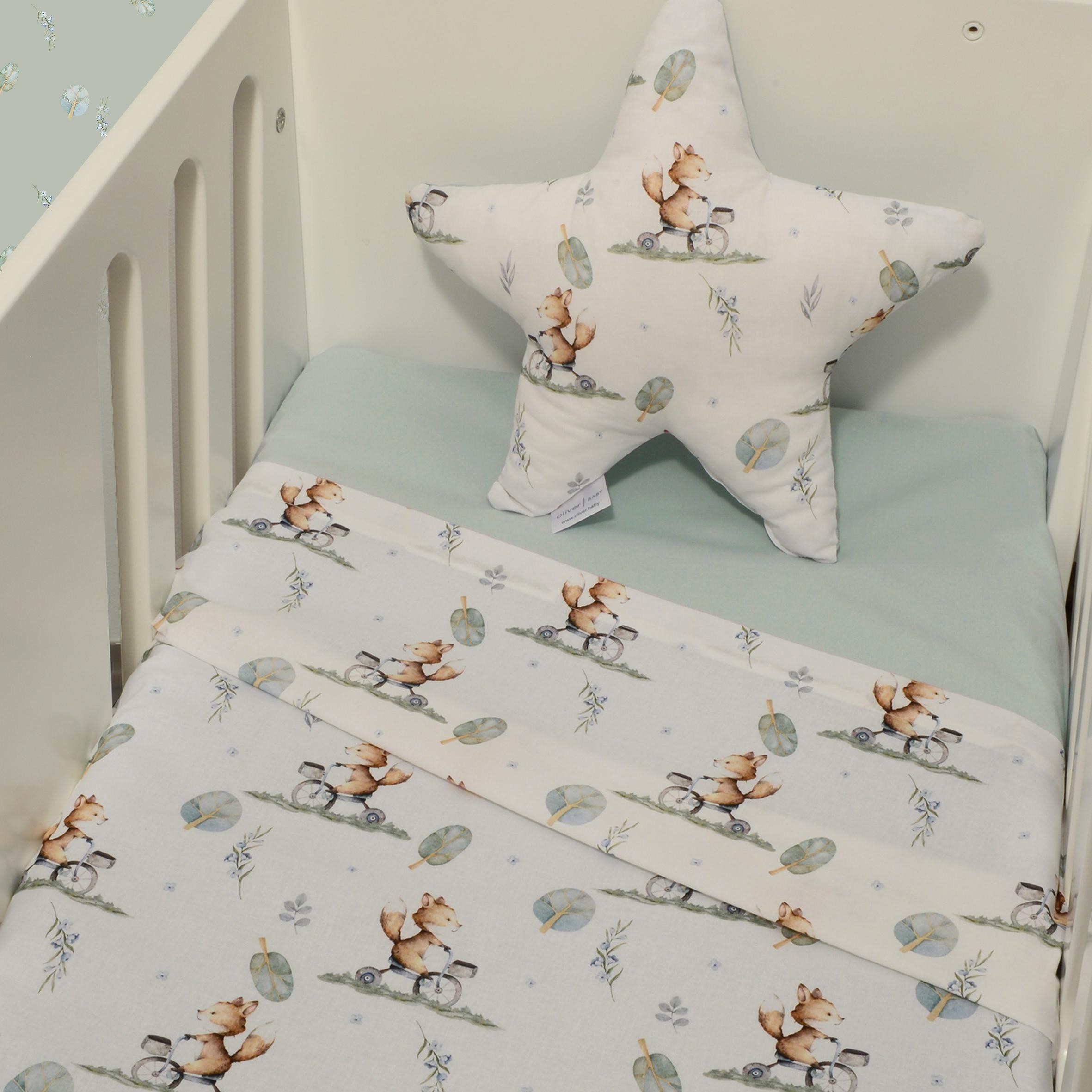 Σεντόνια Λίκνου Σετ 2τ -75x110-100% Βαμβάκι Des -423 Oliver Baby