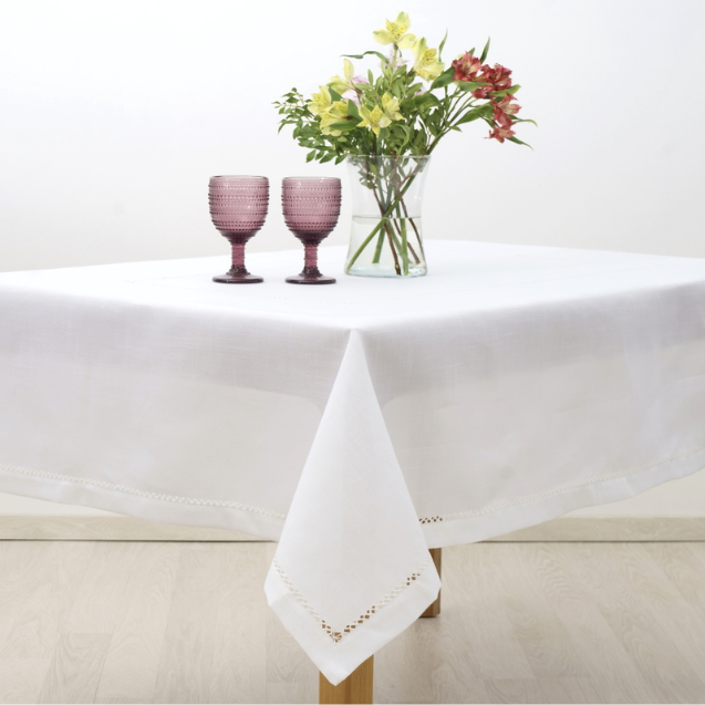 Dimeco - ΣΗΜΑΝΤΙΚΟ: Σε περίπτωση διαφοράς τιμής από το κατάστημα ισχύει παντα και μόνο η τιμή του καταστήματος Τραπεζομάντηλο Dimeco 140x180 1718 White