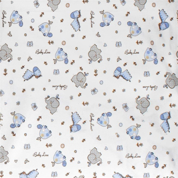 Πάνα Φανελένια Dimcol Elephant 074 80X80 White-Sky Blue