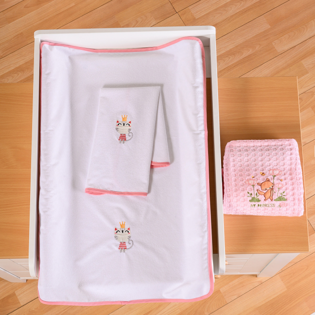 ΑΒΟ Σελτεδάκι 60*80 Ροζ Σχέδιο Γάτα