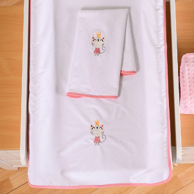 ΑΒΟ Σελτεδάκι 60*80 Ροζ Σχέδιο Γάτα