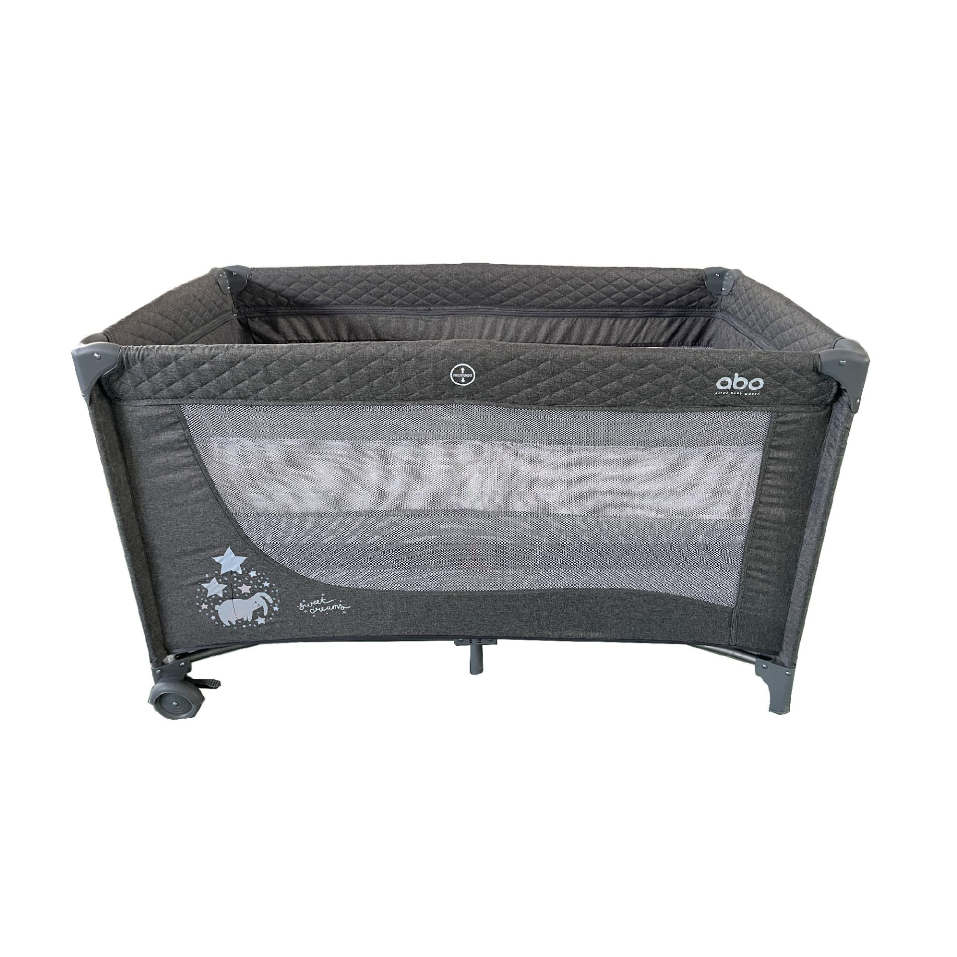 abo ΑΒΟ Παρκοκρέβατο Αβο Γκρί 2 Θέσεων