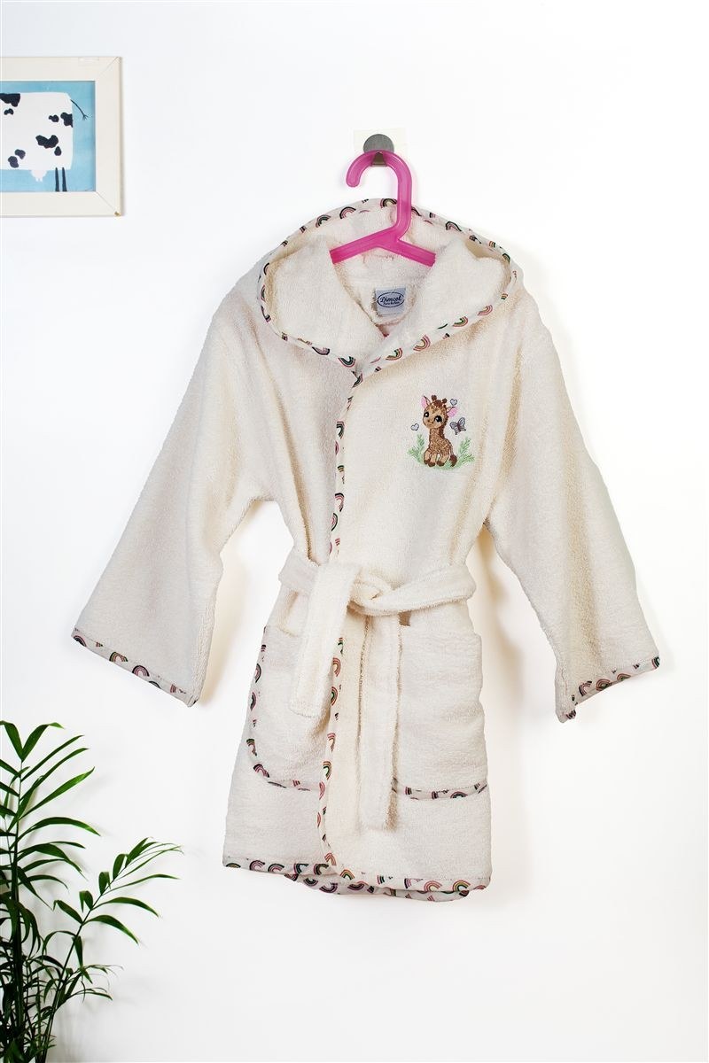 Μπουρνούζι Με Κέντημα Dimcol Giraffe 173 Size: 02 Ecru-Multi