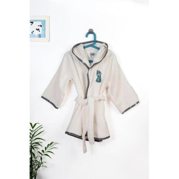 Μπουρνούζι Με Κέντημα Dimcol Dinosaur 181 Size: 02 Ecru-Grey