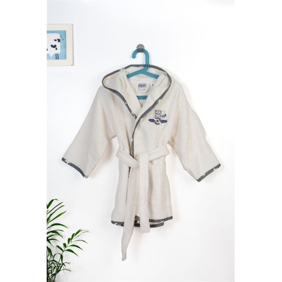 Μπουρνούζι Με Κέντημα Dimcol Aviator 185 Size: 02 Ecru-Grey