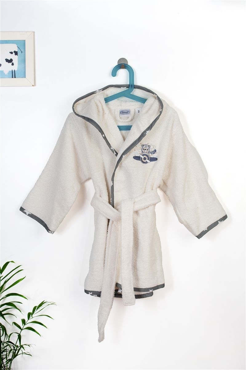 Μπουρνούζι Με Κέντημα Dimcol Aviator 185 Size: 02 Ecru-Grey