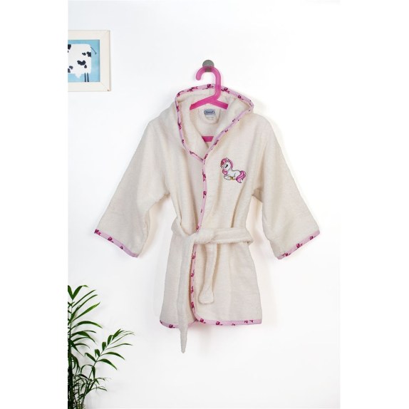 Μπουρνούζι Με Κέντημα Dimcol Unicorn 189 Size: 04 Ecru-Pink