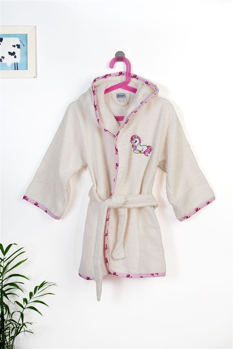 Μπουρνούζι Με Κέντημα Dimcol Unicorn 189 Size: 04 Ecru-Pink