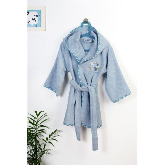 Μπουρνούζι Με Κέντημα Dimcol Stork 191 Size: 04 Sky Blue