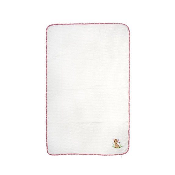 Κουβέρτα Πικέ Αγκαλιάς Dimcol Giraffe 172 80X110 White-Pink