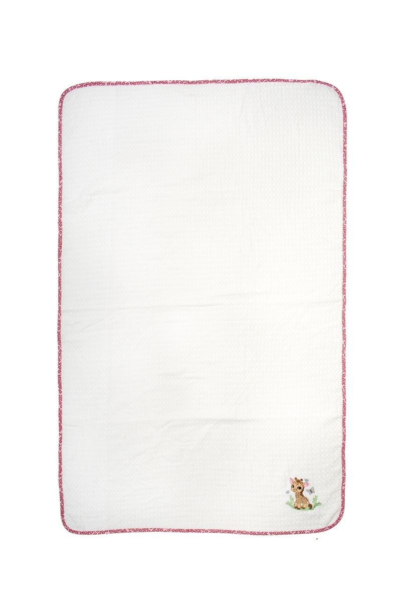 Κουβέρτα Πικέ Αγκαλιάς Dimcol Giraffe 172 80X110 White-Pink