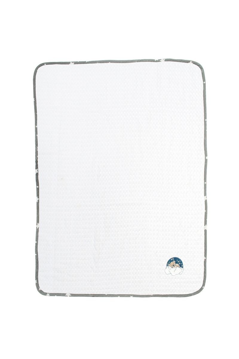 Κουβέρτα Πικέ Κούνιας Dimcol Cloudy Bear 176 100X160 White-Grey