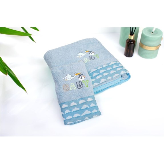 Σετ Βρεφικές Πετσέτες 2 Τεμαχίων Dimcol Stork 191...