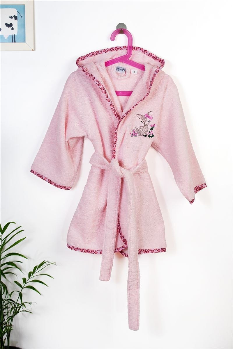 Μπουρνούζι Με Κέντημα Dimcol Deer 196 Size: 02 Pink