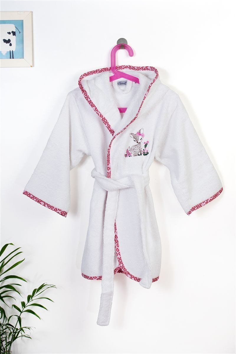 Μπουρνούζι Με Κέντημα Dimcol Deer 197 Size: 02 White-Pink
