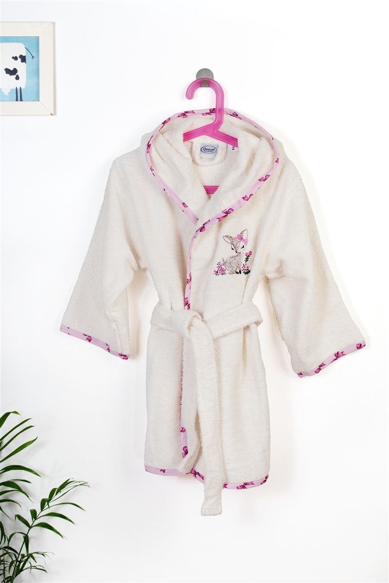 Μπουρνούζι Με Κέντημα Dimcol Deer 198 Size: 02 Ecru-Pink