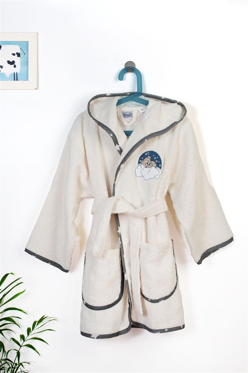 Μπουρνούζι Με Κέντημα Dimcol Cloudy Bear 177 Size: 04 Ecru-Grey