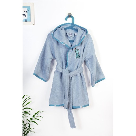 Μπουρνούζι Με Κέντημα Dimcol Dinosaur 179 Size: 04 Sky Blue