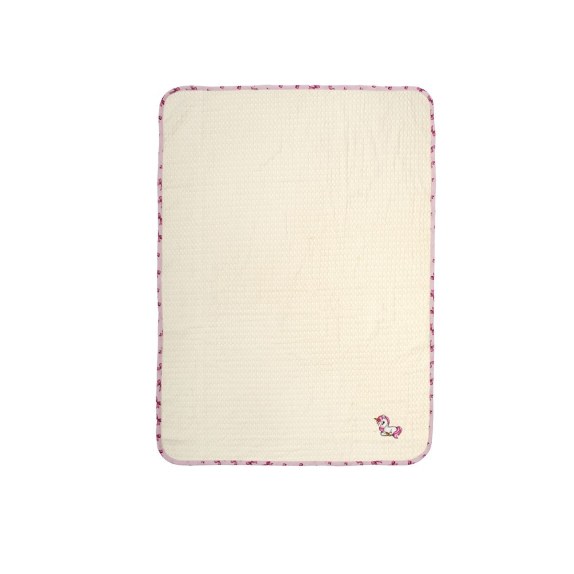 Κουβέρτα Πικέ Αγκαλιάς Dimcol Unicorn 189 80X110 Ecru-Pink
