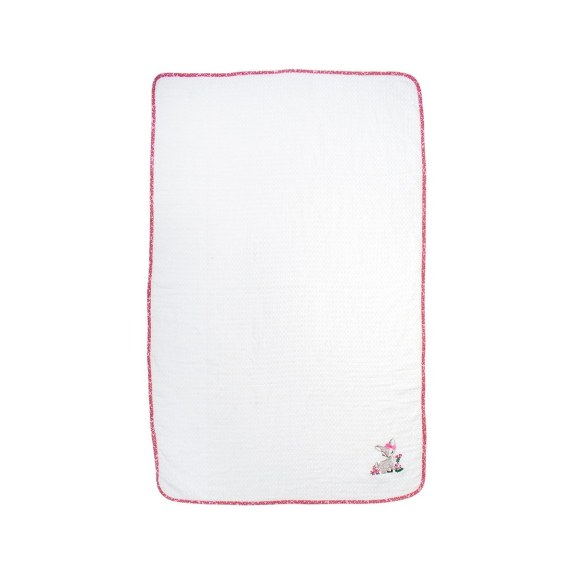 Κουβέρτα Πικέ Κούνιας Dimcol Deer 197 100X160 White-Pink