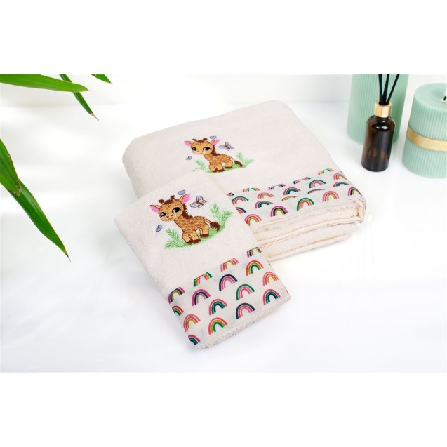Σετ Βρεφικές Πετσέτες 2 Τεμαχίων Dimcol Giraffe...