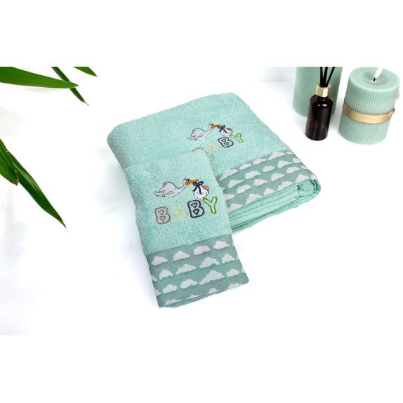Σετ Βρεφικές Πετσέτες 2 Τεμαχίων Dimcol Stork 195...