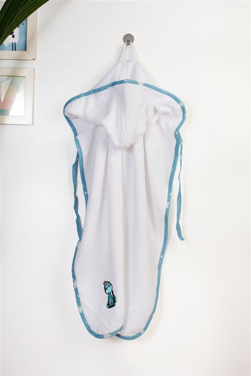 Βρεφική Κάπα Dimcol Dinosaur 180 75X85 White-Sky Blue