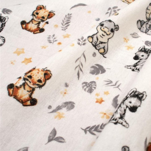 Σεντόνι Λίκνου Φανελένιο Dimcol Savanna 36 80X110 White-Grey