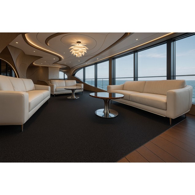 Πλαστικο Δαπεδο Spaghetti 12Mm Black 1.22M Newplan