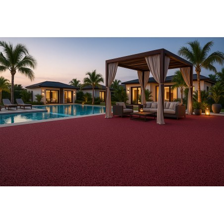 Πλαστικο Δαπεδο Spaghetti 12Mm Dark Burgundy 1.22M Newplan