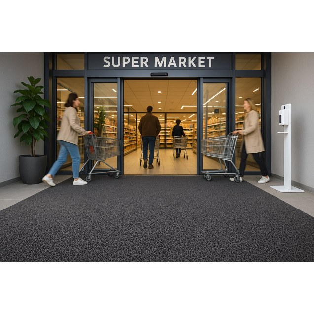 Πλαστικο Δαπεδο Spaghetti 12Mm Dark Grey 1.22M...