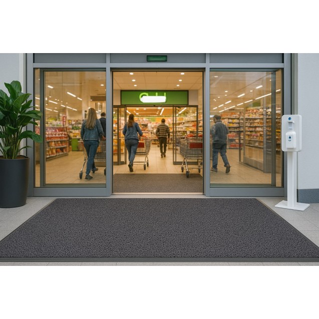 Πλαστικο Δαπεδο Spaghetti 12Mm Dark Grey 1.22M...