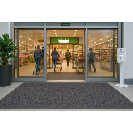 Πλαστικο Δαπεδο Spaghetti 12Mm Dark Grey 1.22M Newplan