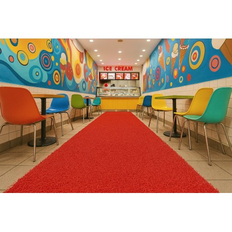 Πλαστικο Δαπεδο Spaghetti 12Mm Red 1.22M Newplan