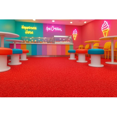 Πλαστικο Δαπεδο Spaghetti 12Mm Red 1.22M Newplan