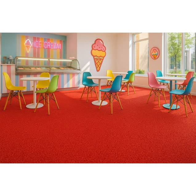 Πλαστικο Δαπεδο Spaghetti 12Mm Red 1.22M Newplan