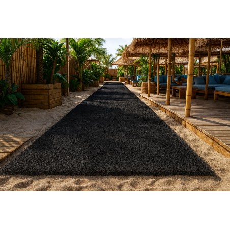 Πλαστικο Δαπεδο Spaghetti 15Mm Black 1.22M Newplan