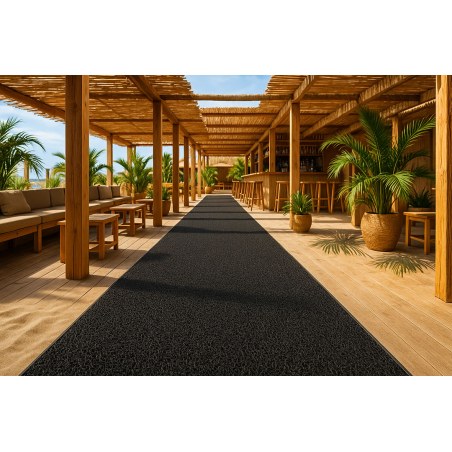 Πλαστικο Δαπεδο Spaghetti 15Mm Black 1.22M Newplan