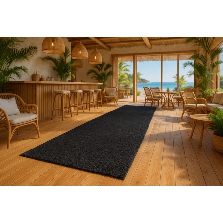 Πλαστικο Δαπεδο Spaghetti 15Mm Black 1.22M Newplan