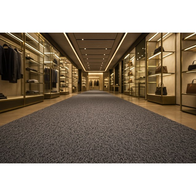 Πλαστικο Δαπεδο Spaghetti 15Mm Dark Grey 1.22M...