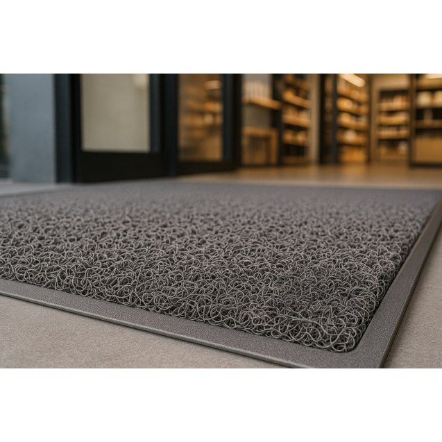 Πλαστικο Δαπεδο Spaghetti 15Mm Grey 1.22M Newplan