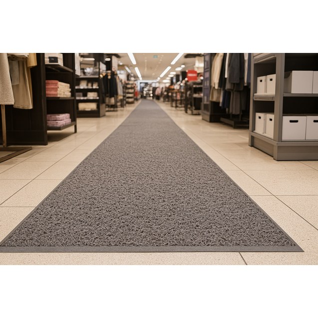 Πλαστικο Δαπεδο Spaghetti 15Mm Grey 1.22M Newplan