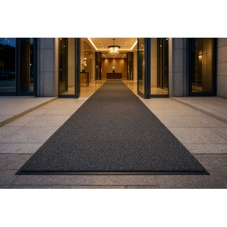 Πλαστικο Δαπεδο Spaghetti 17Mm Dark Grey 1.22M Newplan