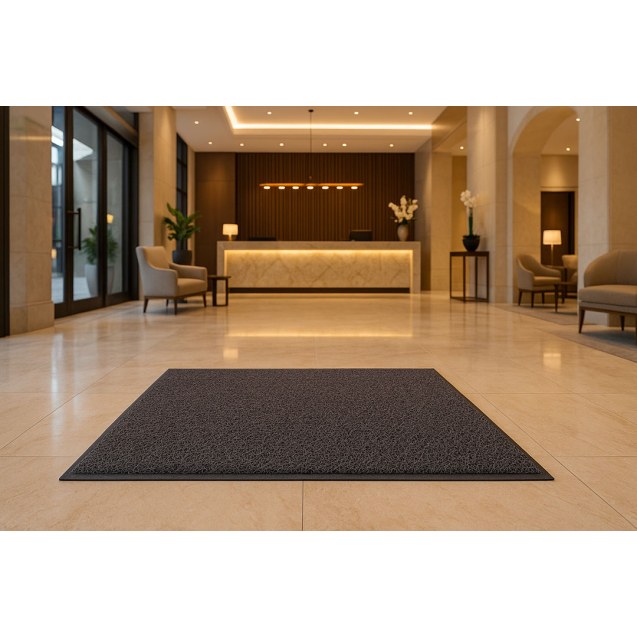 Πλαστικο Δαπεδο Spaghetti 17Mm Dark Grey 1.22M...