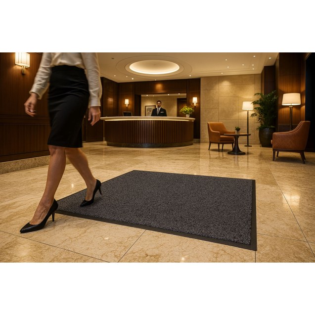 Πλαστικο Δαπεδο Spaghetti 17Mm Dark Grey 1.22M...