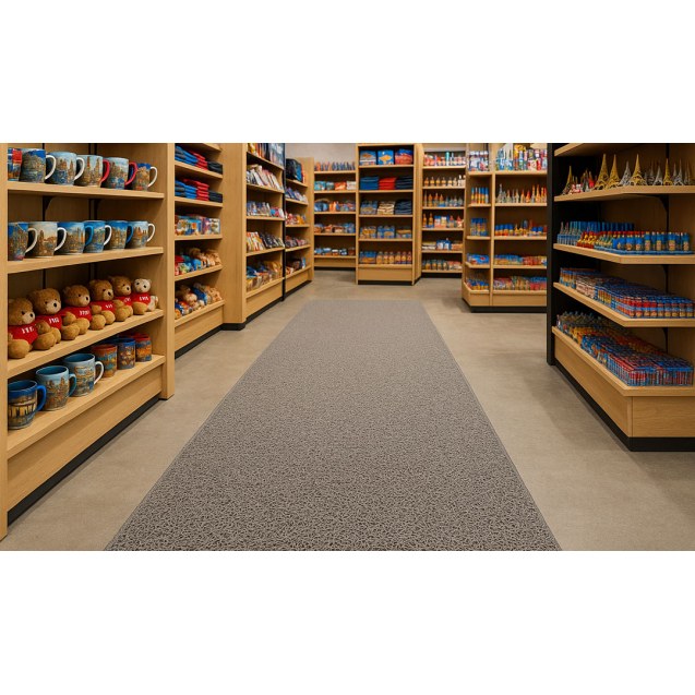 Πλαστικο Δαπεδο Spaghetti 17Mm Grey 1.22M Newplan