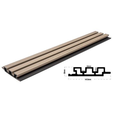 Wpc Panel 2Ης Γενιας Με 3D Πηχακια 25/147.5Mm Antique 5520 Newplan