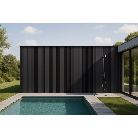 Wpc Panel 2Ης Γενιας Με 3D Πηχακια 25/147.5Mm D.Grey 5570 Newplan